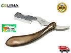 0788271736322 Alphasmarttools Straight Edge Stainless Steel Wood Handle Barber