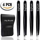 77465 Stainless Tweezers Steel Eyebrow Set Slant Pointed Straight Removal Of