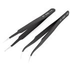 A12121300ux0246 Uxcell Length Black Straight Curved Tweezers Pcs 585447319019