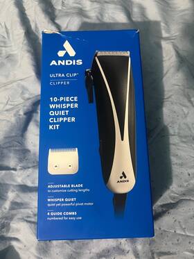 561983 Andis Ultra Clip Corded 10-piece Clipper Kit. Black &silver