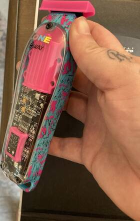 B-way Bw1one B-way T-blade Trimmer Custom Pink Blue Rechargeable Unisex