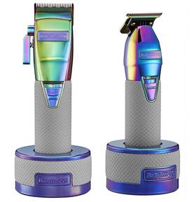 Babyliss Pro 074108459664 Babylisspro Iridescent Limited Fx Boost Clipper Trimmer Set Base Charge Stands