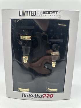 Babyliss Pro 074108459701 Babylisspro Limitedfx Boost Collection Clipper And Trimmer Black Set With Base