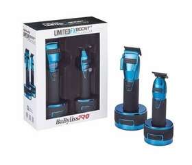 Babyliss Pro 074108459732 Blue Limited Fx Boost Collection Clipper Trimmer Set - Brand New