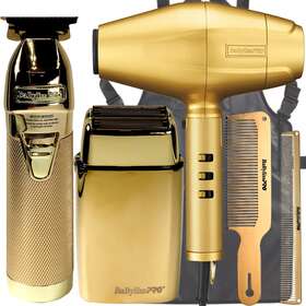 Fxholpk2g-2k Babyliss Pro Goldfx Collection Trimmer And Foil Shaver With Fxbdg1 Turbo Dryer Kit