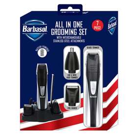 Barbasol 805106841874 All In One Grooming Set With Interchangable Stainless Steel Attachments