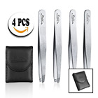 Be15121818 Tweezers Set Leather Travel Case Professional Stainless Steel 688209834116