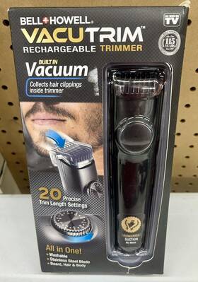 Bell And Howell 8760fe Vacutrim Rechargeable Beard Trimmer With Vacuum Gently Preowned Bb