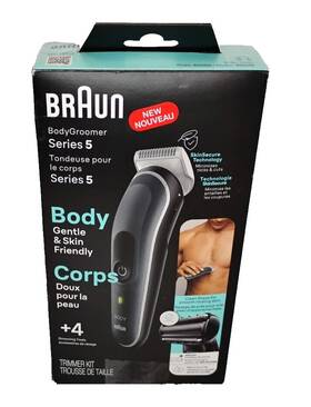 Braun 069055136232 Body Groomer Series 5 Cordless Trimmer Kit Bg5360 Skin Friendly Blue Black