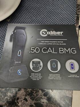 Caliber Pro 850030011015 .50 Cal Bmg Cordless Magnetic Motor Clipper Black Gray Gold