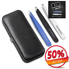 Cm-04 Eyebrow Tweezers Set Surgical Grade Stainless Steel Slanted 606479022255