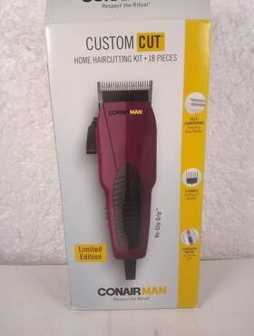 Conair 074108383655 Man Custom Cut Clippers 18-piece Haircut Kit Limited Edition Box Damage