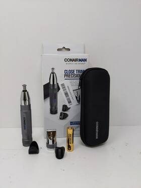 Conair 074108468048 Conairman Nose Hair Trimmer For Men 5-piece Set Cordless 360 Bevel Blade No Pull
