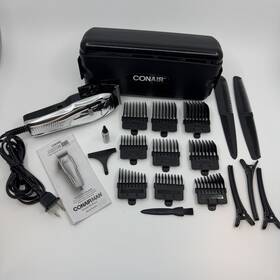 Hc209 Conair Chrome Custom Cut Hair Clippers Haircut Kit Trimmer Tested/ Working