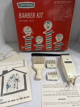 Craftsman 93573 Vintage Barber Kit Hair Clippers Sears Roebuck And Co Retro Tested