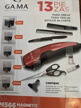 Gm566 Ga.ma Magnetic Motor Clipper Set 13pcs Red/black Head Beard Mustache