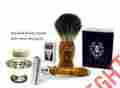 Hi-stainless Double-edge Feather Beautifull Wooden Handle Badger Brush De Safety Razor Shaving Set