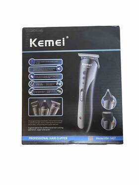 Km-1407 Kemei Professional Hair Clipper Model Quiet Multiple Heads Guards