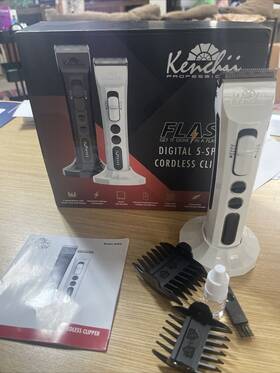 Kenchii 636947542831 Professional Flash Digital Cordless Blade Hair Clipper White No Charger
