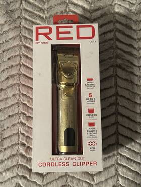 Kiss 649674064132 Red By Cordless Hair Clippers Ultra Clean-cut Clipper Cc11
