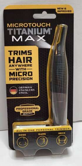 Micro-touch 080422 Mens Titanium Max Personal Trimmer Professional Grade Ears Neck Nose