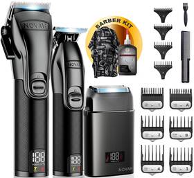 Novah Grooming 850036874218 Professional Barber Clippers And Trimmer Set - Foil Shaver Professional