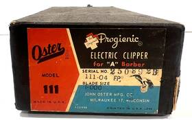 Oster 111-04 Progienic Electric Clipper Model 10 Heavy Duty Use Barbers Military Gc
