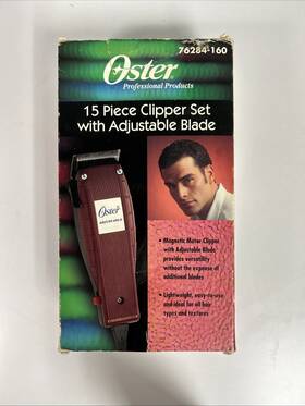 76284-160 Oster Professional Clipper Set With Adjustable Blade #76284-160 Made In Usa