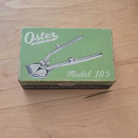 Oster A20323 Model 105 Manual Hair Clipper Silver Square Blade With Original Box Usa