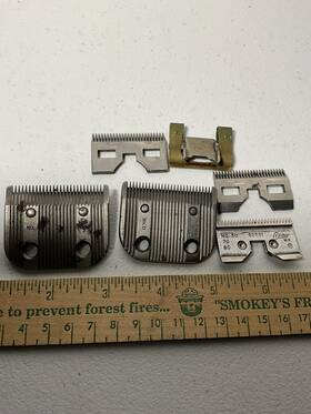 Oster Brown Sharpe 625b1 Vintage Clipper Blades Lot No. 50 0000 000 Metal Hair Trimmer Parts Usa