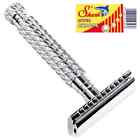 Parker Safety Razor Super 5 Shark Chrome Blades Hefty 94r Double Edge Safe Classic Design 738613486910