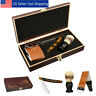 Qit7272873 Steel Folding Straight Razor Shaving Kits Set With Brush Wooden