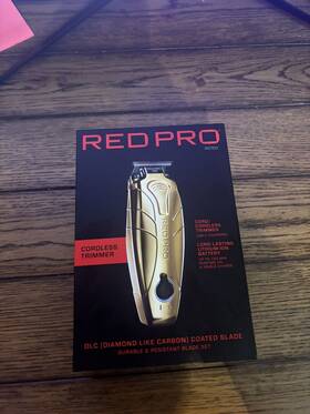 Pct01 Redbeauty Red Pro Matte Gold Cordless Trimmer Diamond Like Carbon Blade Dlc Usb C