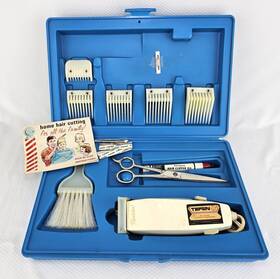 80119 Revelation By Western Auto Supply Co Vintage Complete Barber Kit Blue Auto/mcgraw Edison Tested