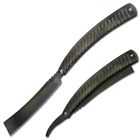 Rt7097-bk Stylish Depot Black Straight Blade Barber Razor Folding 615317324642
