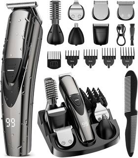 Shpavver Gk-1800 Electric Beard Trimmer For Men 16-in-1 Professional Barber Hair Clippers - C