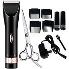 Sminiker Hair Clipper Set Cordless Rechargeable Cutting Tool Barber 4 Combs Scissor 736950602468