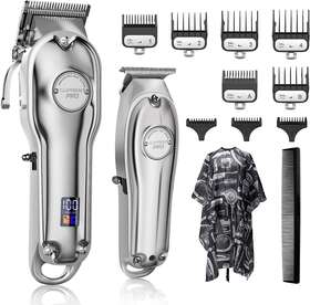 Suprent Hc596-1a1 Professional Hair Clippers For Men- Cutting Kit And Zero Gap Combo Silver