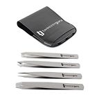 Ts-4 Tweezerguru Tweezers Set Stainless Steel Slant Tip And 696398310472