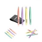 Ts156 Tweezers Set Professional Stainless Steel Gift Leather Travel 695937363672