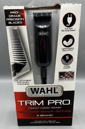 Wahl 043917017464 Trim Pro Compact Corded Trimmer For Men With Detachable Blades Used