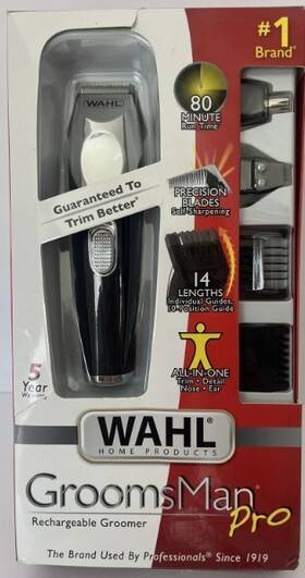 Wahl 043917109824 One Time Used - Groomsman Pro Rechargeable Cordless Groomer Beard Nose Ear