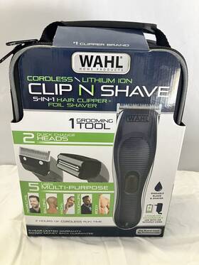 Wahl 043917113357 Cordless/ Lithium Clip And Shave 2-in-1 Hair Clipper Shaver