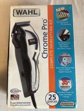 Wahl 043917228761 Chrome Pro Complete Haircutting Kit 25 Pc Trimmer Clippers Set