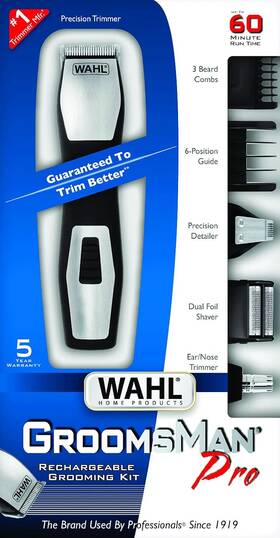 Wahl 9855-300 Groomsman Pro Rechargeable Grooming Kit Black/silver