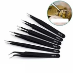 6PC Precision Esd Anti-static Tweezer Set Stainless Steel Electronics Repair Kit. Fixed Price $7.99.