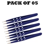Forgica Professional Stainless Steel Plain Coated Hole Design Tweezers. Fixed Price $14.69.