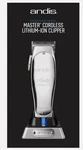 Andis Professional Master Cordless Li-ion Clipper Mlc #12470 Silver Brand New. Fixed Price $169.99.