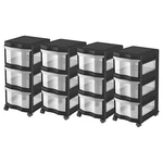 Life Story Classic 3 Shelf Storage Organizer Plastic Drawers, Black (4 Pack). Fixed Price $148.99.