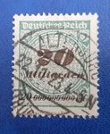 Germany Stamp Deutsches Reich Milliarden Mark 1923 Infla Mi. Nr. 329 (22005. Fixed Price $11.00.